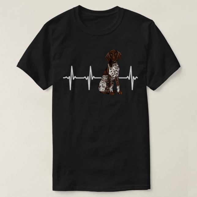 Camiseta German Shorthaired Pointer Heartbeat Dog Lover  (Diseño del anverso)