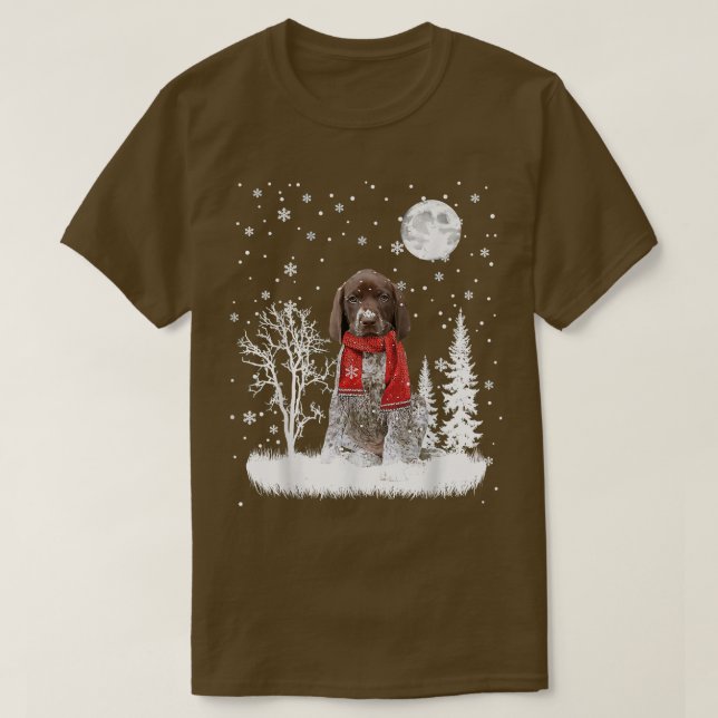 Camiseta German Shorthaired Pointer Under Moonlight Snow Ch (Diseño del anverso)