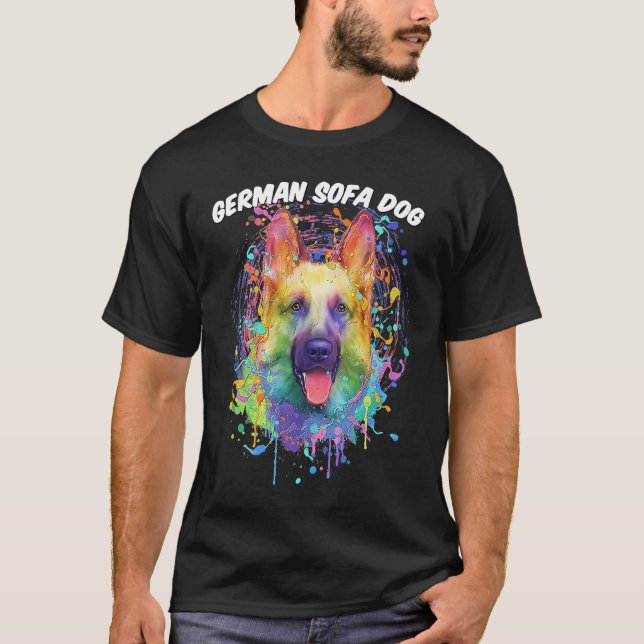 Camiseta German Sofa Dog  German Shepherd Humor Shepard (Anverso)