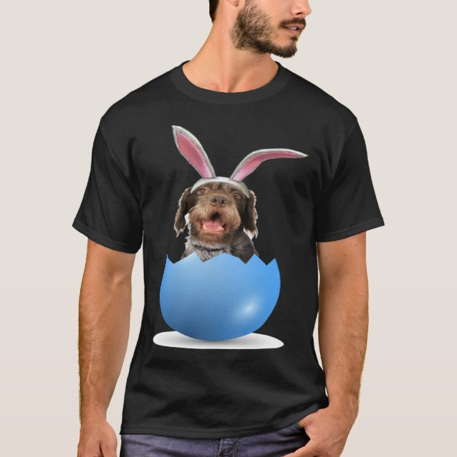 Camiseta German Wirehaired Pointer Dog Easter Bunny Egg Hun (Anverso)