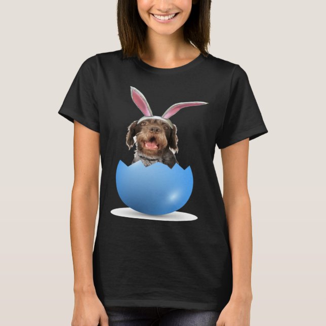 Camiseta German Wirehaired Pointer Dog Easter Bunny Egg Hun (Anverso)