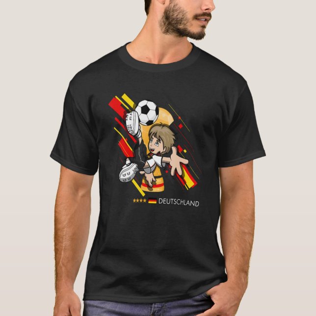 Camiseta Germany Flag Kids Playing Soccer Goal Dabbing (Anverso)