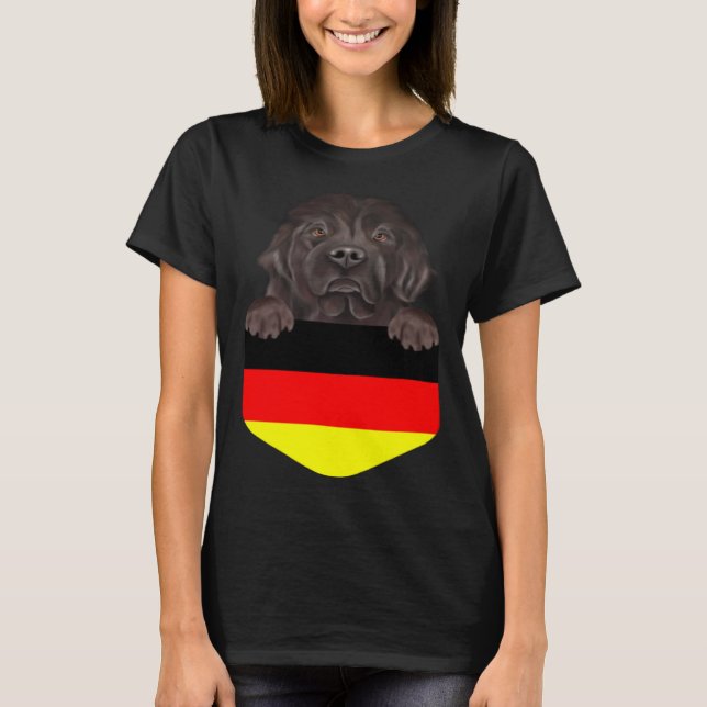 Camiseta Germany Flag Newfoundland Dog In Pocket (Anverso)