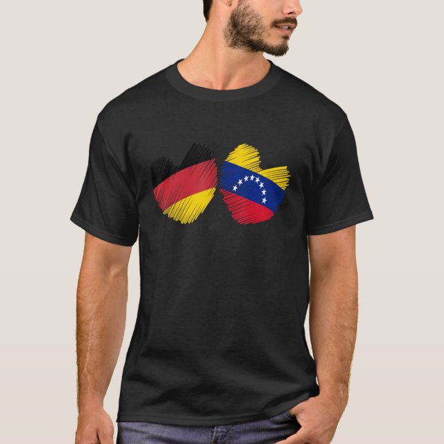 Camiseta Germany Venezuela Heart German Flag Venezuelan Fla (Anverso)
