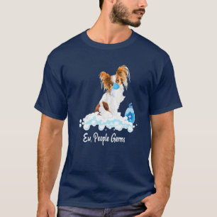 Camiseta Gérmenes de Papillon Puppy Dog Con Mamáes faciales