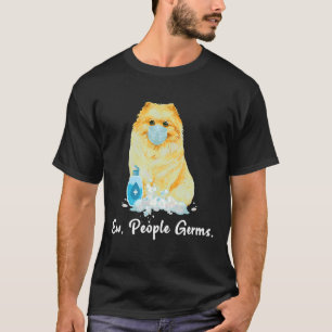 Camiseta Gérmenes De Perro Pomeraniano Con Máscara De Cara