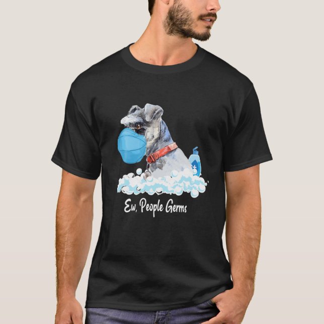 Camiseta Gérmenes De Schnauzer Puppy Perro Con Cara M (Anverso)