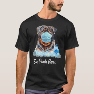 Camiseta Gérmenes Gérmenes Perro Rottweiler Con Máscara P