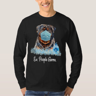 Camiseta Gérmenes Gérmenes Perro Rottweiler Con Máscara P
