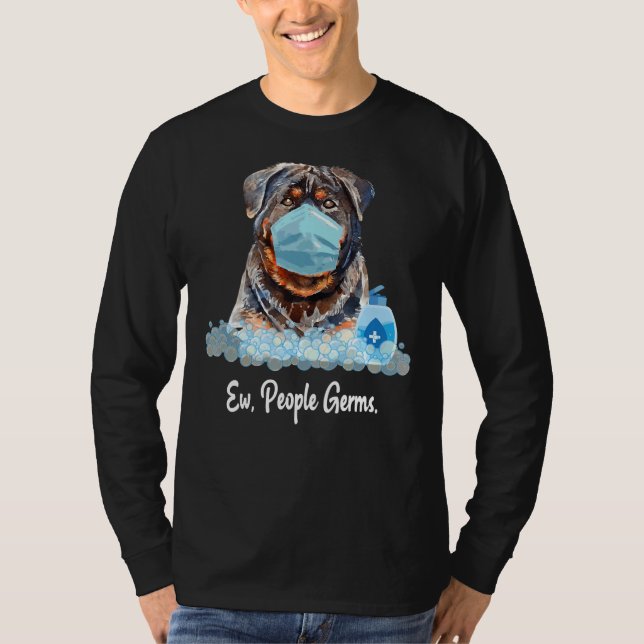 Camiseta Gérmenes Gérmenes Perro Rottweiler Con Máscara P (Anverso)