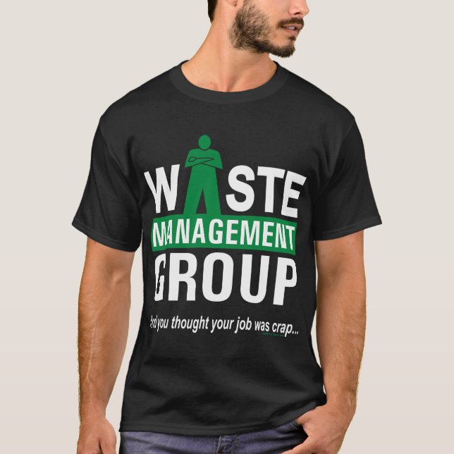 Camiseta Gestión de desechos en negro (Anverso)