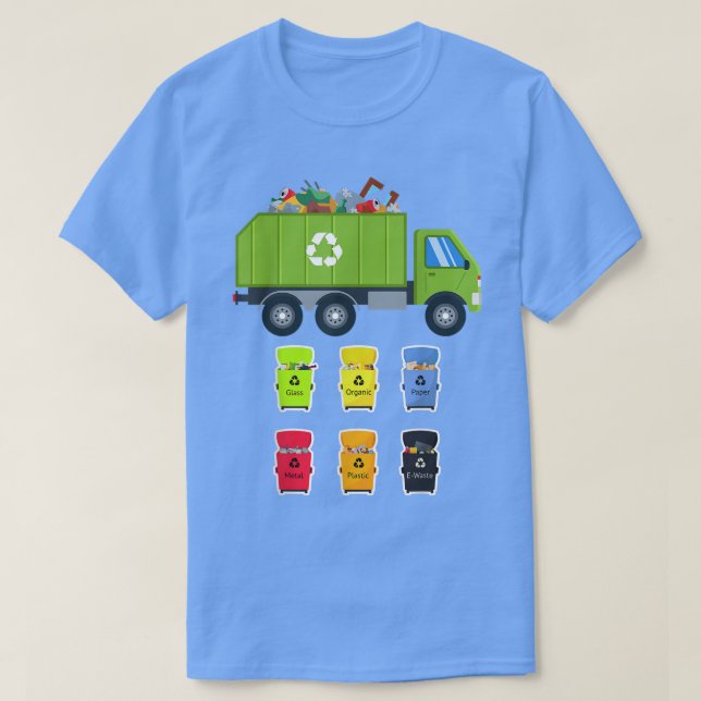Camiseta Gestión de residuos Reciclaje Bins de basura Truc (Diseño del anverso)