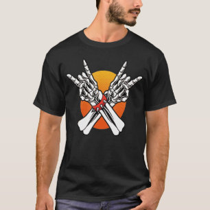 Camiseta gesto de la mano del esqueleto humano Señal de la 