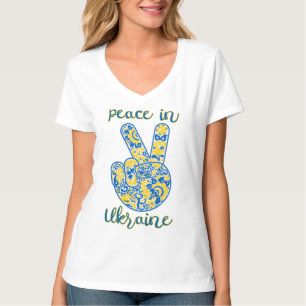 Camiseta Gesto de la victoria y la inscripción de la Paz en
