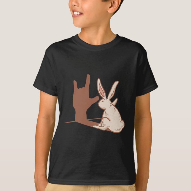 Camiseta Gesto de mano de conejo Ily Asl Pérdida de audició (Anverso)