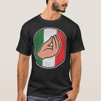 Camiseta Gesto de mano italiano con bandera italiana