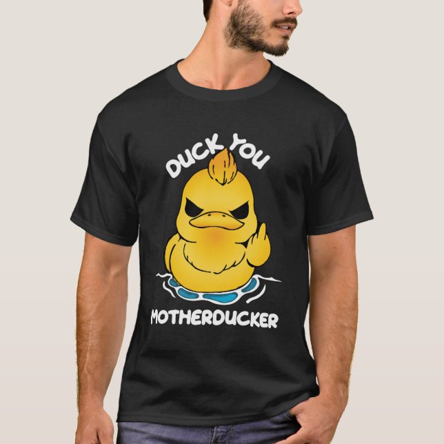 Camiseta Gesto de polluelos enojado: Pato, madre Ducker (Anverso)