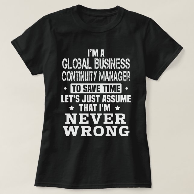 Camiseta Gestor de Continuidad del Negocio Global (Diseño del anverso)