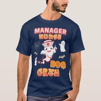 Camiseta Gestor de la enfermera Boo Crew Halloween Ghost Wi