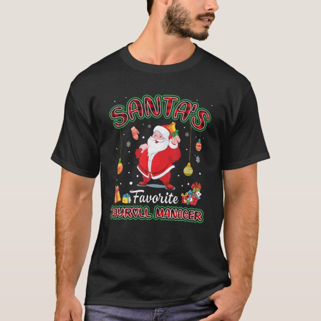 Camiseta Gestor de nóminas favorito de Santa Red Plaid C (Anverso)