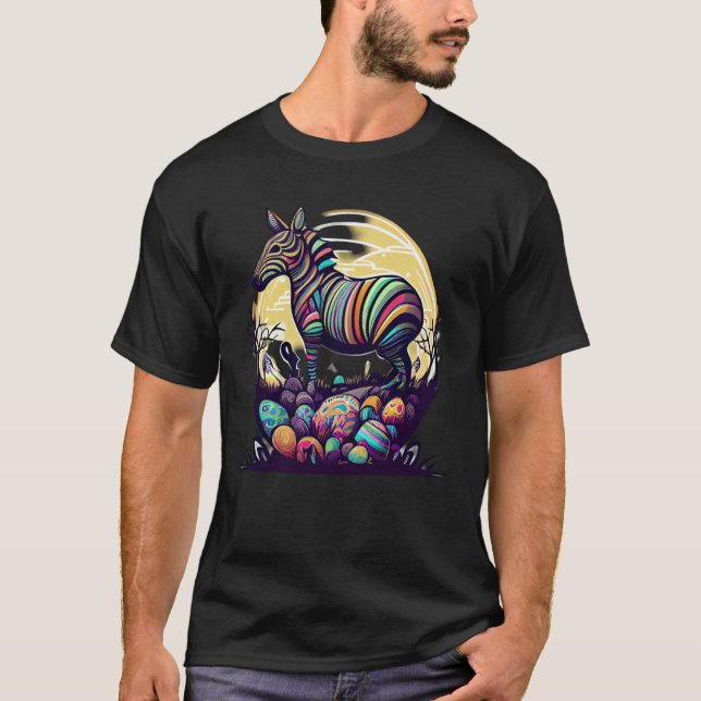 Camiseta Get egg cited for Easter with this cute Zebra Egg  (Anverso)