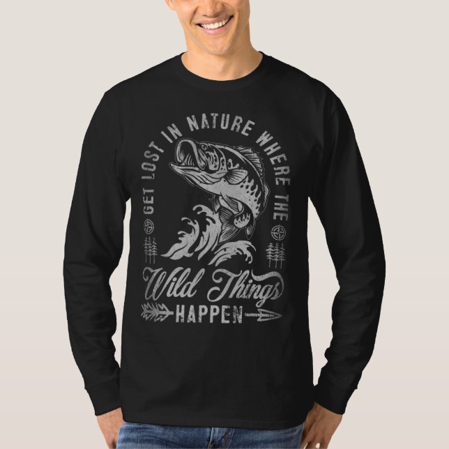 Camiseta Get Lost In Nature Where Wild Things Happen Campin (Anverso)