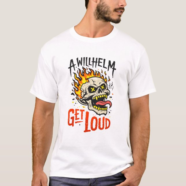 Camiseta Get Loud Flaming Skull Graphic (Anverso)