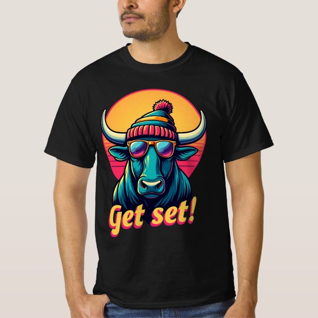 Camiseta Get Set Bull - Motivational Bull T-shirt (Anverso)