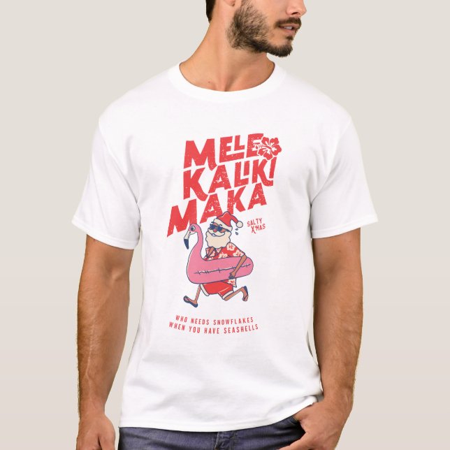Camiseta Getaways Navidades de Mele Kalikimaka Santa Flamin (Anverso)