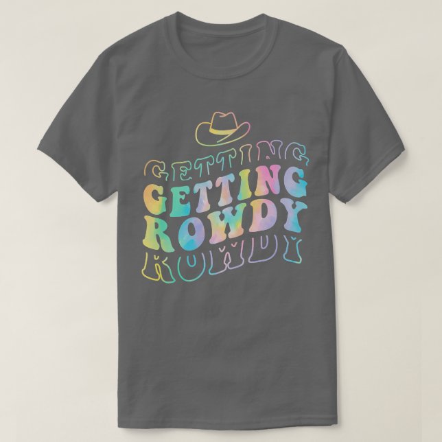 Camiseta Getting Hitched Getting Rowdy Bride Party Bachelor (Diseño del anverso)