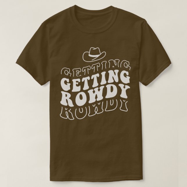 Camiseta Getting Hitched Getting Rowdy Bride Party Bachelor (Diseño del anverso)