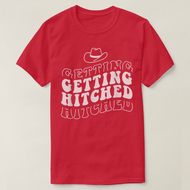 Camiseta Getting Hitched Getting Rowdy Bride Party Bachelor (Diseño del anverso)