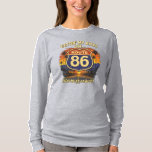 Camiseta Getting My Kicks on route 86 T-shirt<br><div class="desc">Gasper and Mini's mega adventure shirt!  Walking 2100 miles around San Diego.  Gasper started the walk at 86 and will finish it at 87!</div>