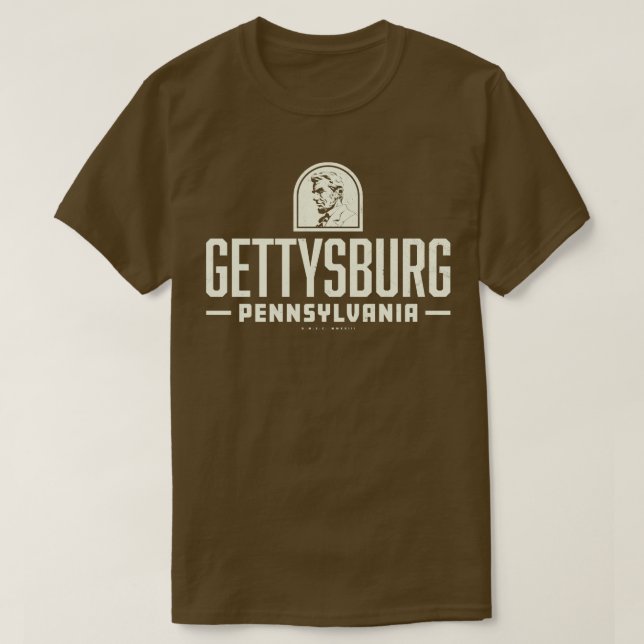 Camiseta Gettysburg Pennsylvania Tan (Diseño del anverso)