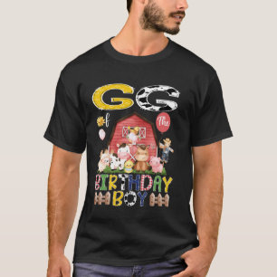 Camiseta GG del niño de cumpleaños Granja de vacas rojas 1e
