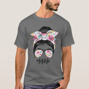 Camiseta GG Life Messy Hair Bun Floral Día de la Madre