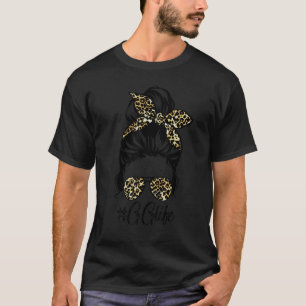 Camiseta Gg Life Messy Hair Bun Leopard Día de la Madre