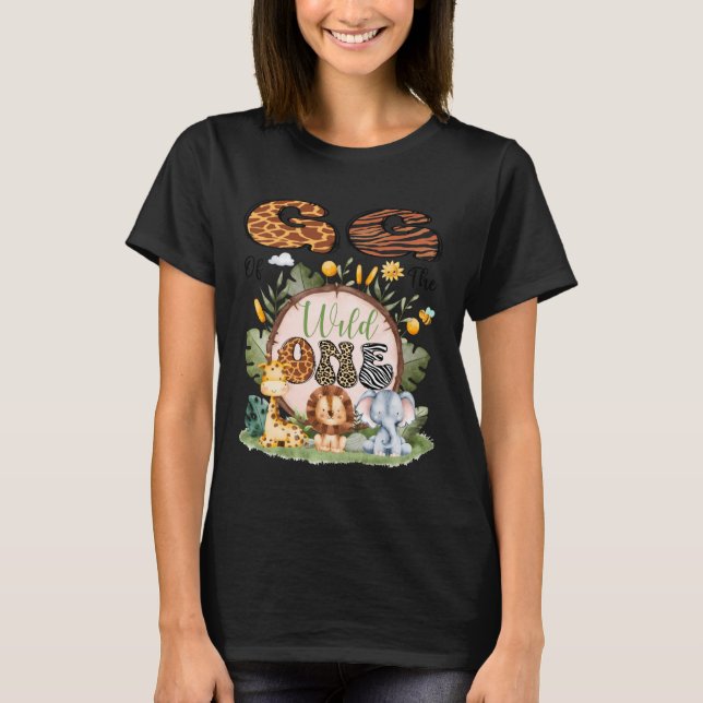 Camiseta GG Of The Wild One First Bday Safari Jungle Animal (Anverso)