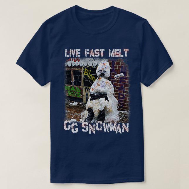 Camiseta GG Snowman Live Fast Melt GG Allin Tributo (Diseño del anverso)