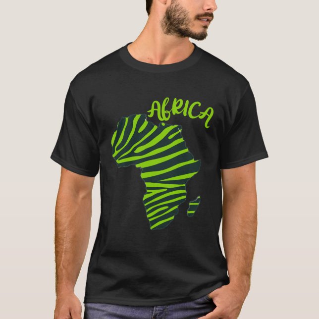 Camiseta GGT Zebra Green Striped Continent Africa (Anverso)
