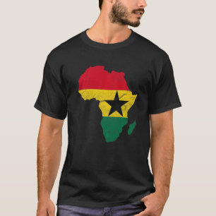 Camiseta Gh: Bandera de Ghana: Silueta continental en Áfric