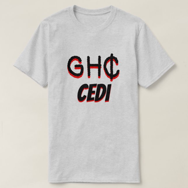 Camiseta GH ₵ Ghanaian cedi gris (Diseño del anverso)
