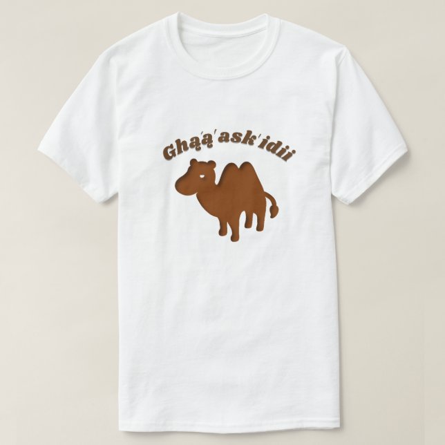 Camiseta Ghą́ ą́66askradiofrecuencia-camello en navajo (Diseño del anverso)