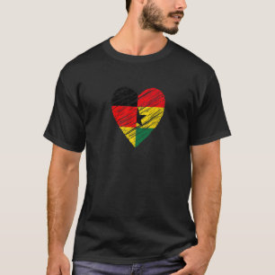 Camiseta Ghana Alemania Corazón Bandera Alemana Bandera Gha