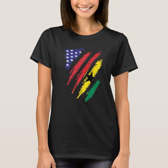 Camiseta Ghana Bandera Americana Grove Estados Unidos Patri (Anverso)