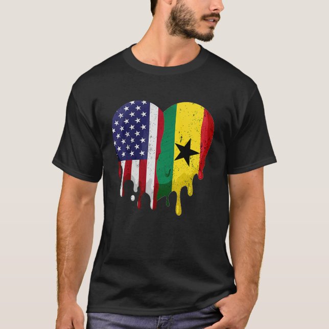 Camiseta Ghana: El mes de la herencia ghanesa estadounidens (Anverso)