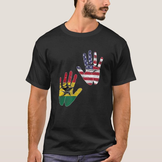 Camiseta Ghana Ghana Ghana América Bandera estadounidense m (Anverso)