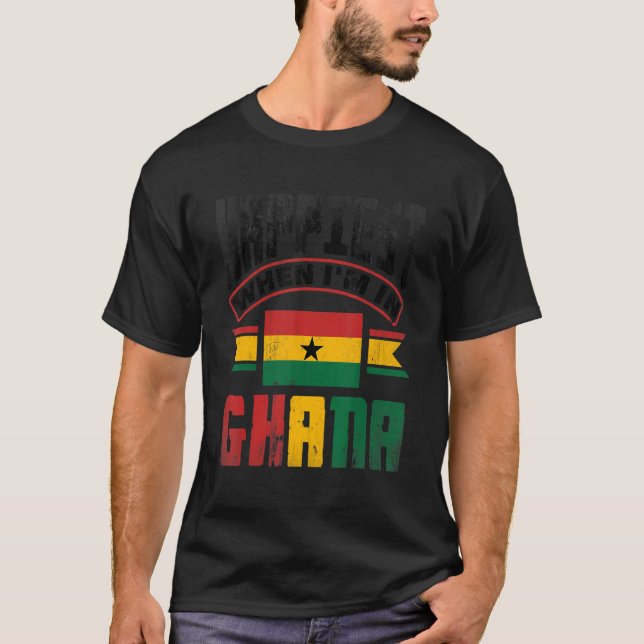 Camiseta Ghana Ghanaian Ghana Flag Happiest When Im In Ghan (Anverso)
