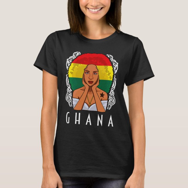 Camiseta Ghana Girl Ghanaian Flag Merchandise (Anverso)