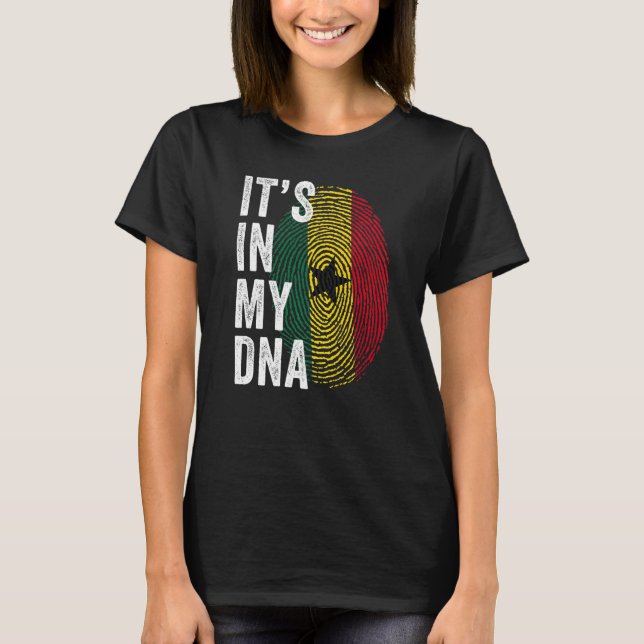 Camiseta Ghana It's In My DNA Cute Ghanaian Fingerprint Gha (Anverso)